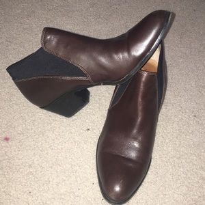 RARE Via Spiga Leather Brown Booties *hardly worn*